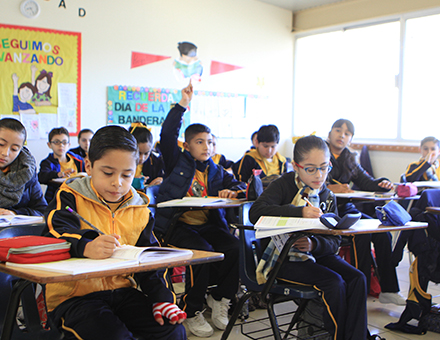 Alumnos de primaria aprendiendo